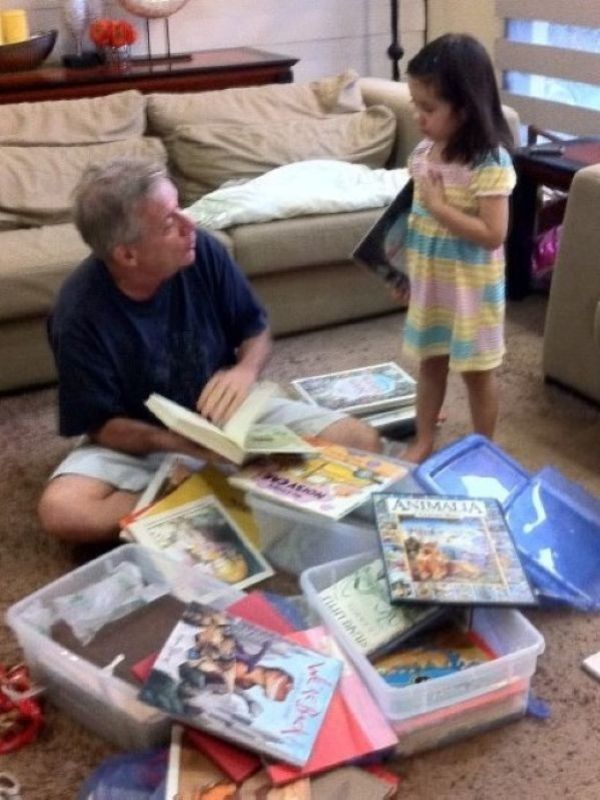 Alba reacting to the books from Mark