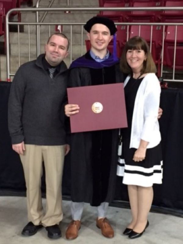 Sean with Bryan and Polly at Sean's graduation