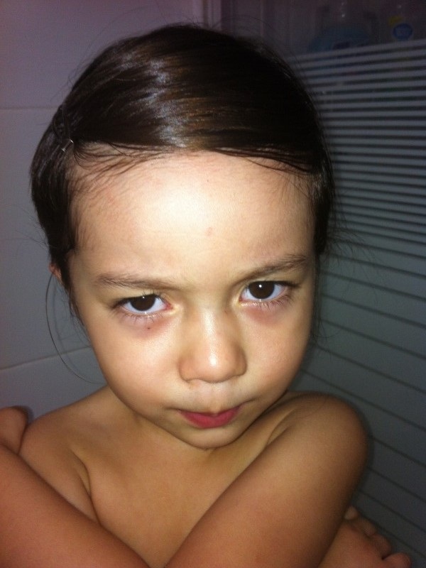 Alba showing annoyance